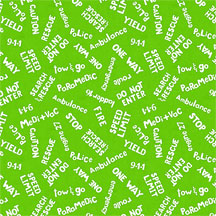 Wilmington Prints - Zip Zoom - Emergency Writing, Green