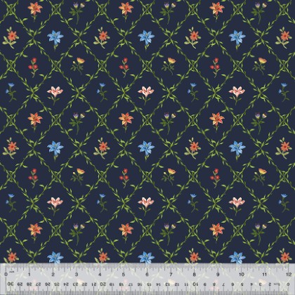 Windham Fabrics - Lily - Lattice Garden, Navy