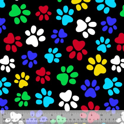 Windham Fabrics - Winter Fleece Print - Bright Paws, Multi