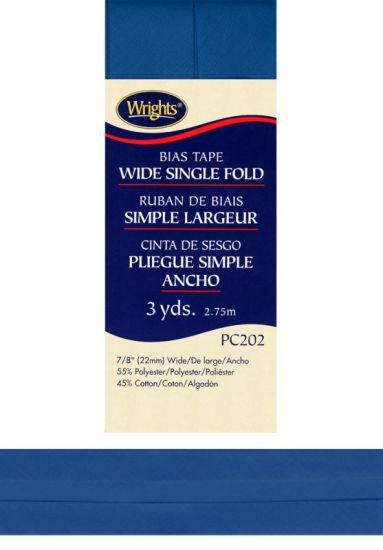 Wrights - Bias Tape Wide Single-Fold - 7/8' x 3 yd, Yale