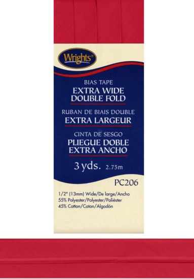 Wrights - Bias Tape X-Wide Double Fold - 1/2' x 3 yd, Brick