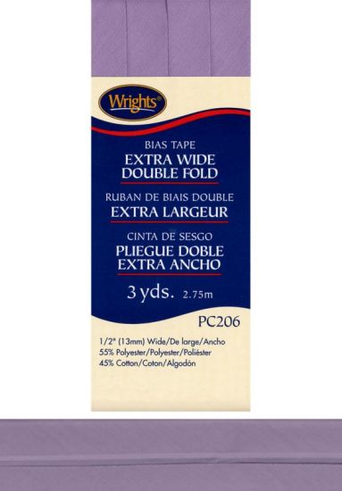 Wrights - Bias Tape X-Wide Double Fold - 1/2' x 3 yd, Lavender