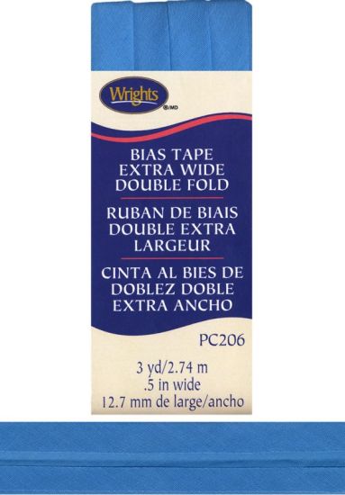 Wrights - Bias Tape X-Wide Double Fold - 1/2' x 3 yd, Porcelain Blue