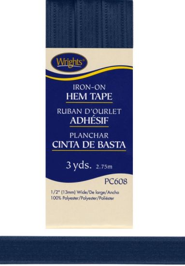 Wrights - Iron On Hem Tape Binding - 1/2' x 3 yd, Navy