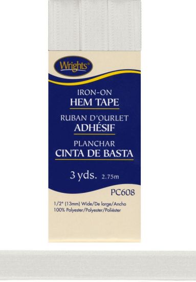 Wrights - Iron On Hem Tape Binding - 1/2' x 3 yd, White