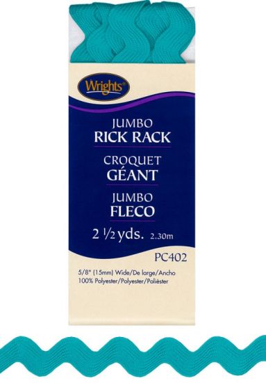 Wrights - Jumbo Rick Rack - 5/8' x 2.5 yds, Mediterranean