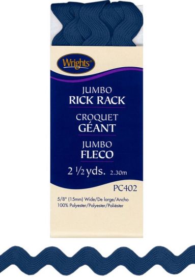 Wrights - Jumbo Rick Rack - 5/8' x 2.5 yds, Navy