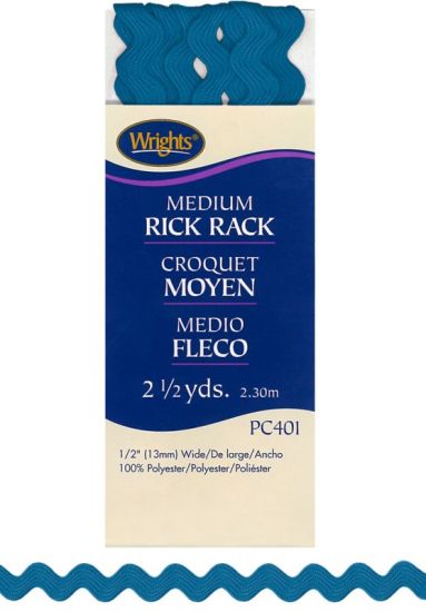 Wrights - Medium Rick Rack - 1/2' x 2.5 yds, Delft