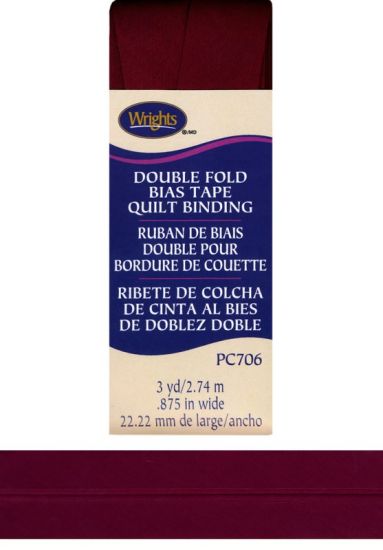 Wrights - Quilt Binding Double Fold - 7/8' x 3 Yds; Ox Blood