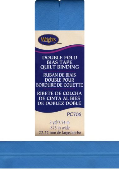 Wrights - Quilt Binding Double Fold - 7/8' x 3 Yds; Porcelain Blue