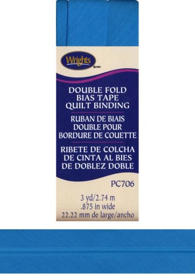 Wrights - Quilt Binding Double Fold - 7/8' x 3 Yds; Turquoise