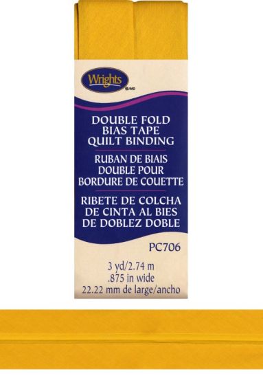 Wrights - Quilt Binding Double Fold - 7/8' x 3 Yds; Yellow