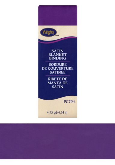 Wrights - Satin Blanket Binding - 2' x 4.75 Yds, Purple