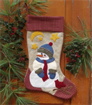 Christmas Ornament Kit - Snowman Stocking - 10” x 15 1/2”