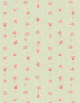 Wilmington Prints - Daisy Days - Floral Stripe, Green/Pink