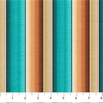 Northcott - Southwest Vista - Stripe, Turquoise/Rust