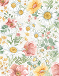 Wilmington Prints - Daisy Days - Packed Floral, Cream