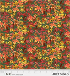 P & B Textiles - Autumn Retreat - Leaves & Flowers, Green