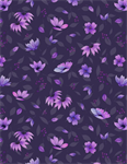 Wilmington Prints - Botanical Magic - Floral Toss, Purple