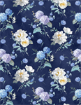 Wilmington Prints - Morning Blooms - Floral Toss, Navy