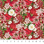 Northcott - Merry Christmas - Packed Christmas Floral, Red