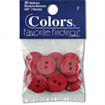 Favorite Findings Buttons - Colors - 5/8^ - 2 Hole Buttons - 20 ct, Cranberry