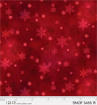 P & B Textiles - Snowfall - Small Snowflakes, Red