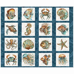 Quilting Treasures - Atlantis - Sea Creature Picture Patches, Lagoon