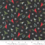 Moda - Woodland Winter - Winter Birds, Charcoal Black