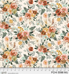 P & B Textiles - Floral Chic - Floral, Cream