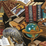 Timeless Treasures - Library - Books, Black