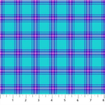 Northcott - Piccadilly - Small Plaid, Aqua/Multi