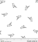 P & B Textiles - Ramblings Spring - Robin, White