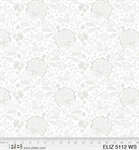 P & B Textiles - 108^ Elizabeth - Large Floral, White Silver