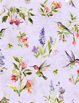 Wilmington Prints - Hummingbird Floral - Hummingbird & Floral, Purple