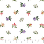 Northcott - Botanica - Digital Print Mini Floral, White/Multi