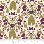 Moda - Wild Meadow - Floral & Animal Damask, Porcelain