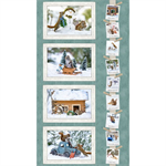 Clothworks - The Secret Life of Squirrels II - 24^ Placemat Panel, Teal