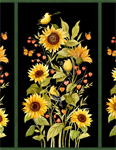 Wilmington Prints - Sunflower Splendor - 24^ Sunflower Panel, Black