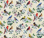 Elizabeth Studio - Tweethearts - Birds on Blossoms, Cream