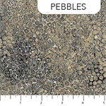 Northcott - Shimmer Metallic - Pebbles, Black Earth