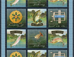 Wilmington Prints - Gone Fishing - 24^ Fishing Panel, Multi