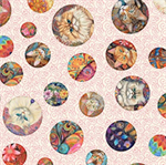 Quilting Treasures - Quilt Room Kitties - Cat Circles, Cream