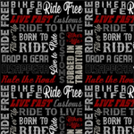 Quilting Treasures - Ride Free - Biker Lingo, Black