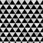 Studio E - Black & White w/Touch of Bright - Patterned Triangles, Black & White