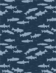 Wilmington Prints - Gone Fishing - Fish Silhouettes, Blue/Gray