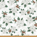 Hoffman California - Christmas Splendor - Poinsettia, White/Silver