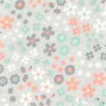 Robert Kaufman - Cozy Cotton Flannel - Small Flowers, Silver