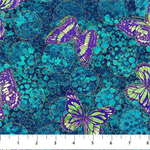 Northcott - Shimmer Paradise - Butterflies, Blue