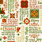 Quilting Treasures - The Nativity - Nativity Words, Cream